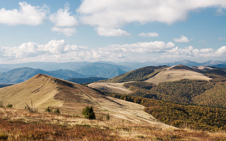 Autumn landscape in the mountains. Ukrainian Carpathiansの写真素材