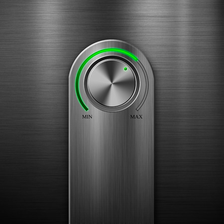 Metal background with a volume button