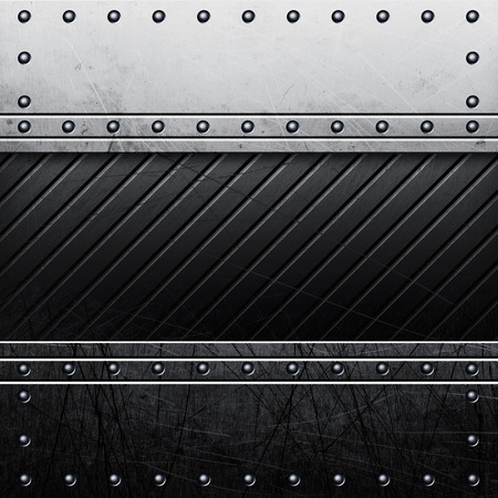 Grunge metal background. Industrial construction with rivetsの写真素材
