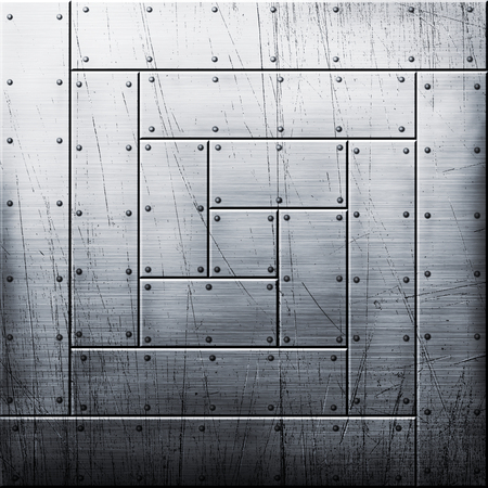 Metal Polished Plate Background With Rivetsの写真素材