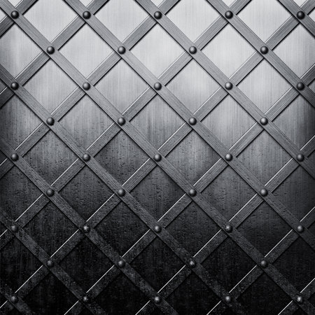 Grunge metal background with a latticeの写真素材