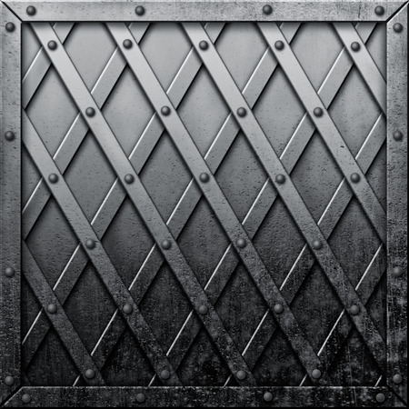 Old metal background with rivetsの写真素材
