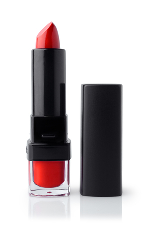 Red lipstick isolated on whiteの写真素材