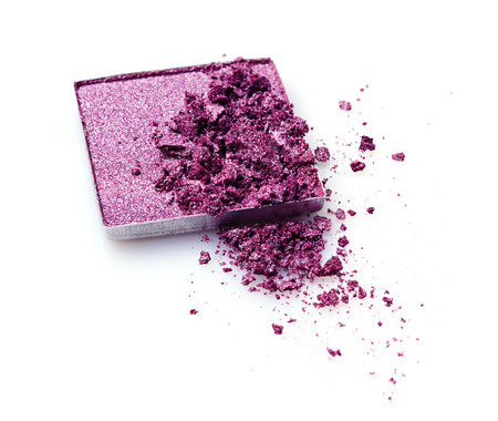 Purple crushed eyeshadow  isolated on whiteの写真素材