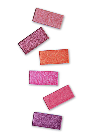 Pink eyeshadows isolated on white backgroundの写真素材