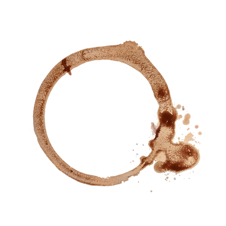 Single coffee cup ring stain for design collection isolated on white backgroundの写真素材