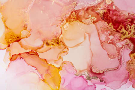 Closeup of multicolored alcohol ink abstract texture, trendy wallpaper. Art for design project as background for invitation or greeting cards, poster, presentation, wrapping paperの写真素材