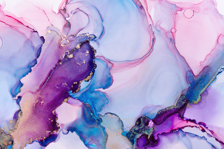 Closeup of multicolored alcohol ink abstract texture, trendy wallpaper. Art for design project as background for invitation or greeting cards, poster, presentationの写真素材