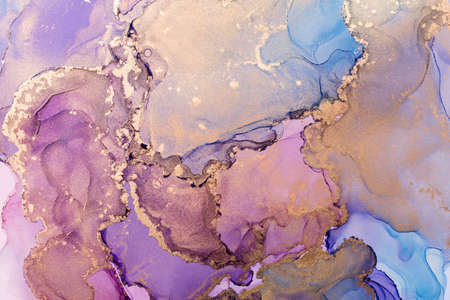 Close-up of colored alcohol ink abstract texture, trendy wallpaper. Art for design project as...
