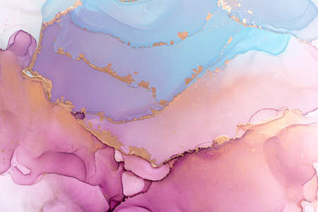 Close-up of colored alcohol ink abstract texture, trendy wallpaper. Art for design project as...