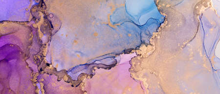 Close-up of colored alcohol ink abstract texture, trendy wallpaper. Art for design project as...