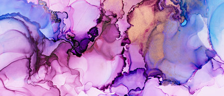 Close-up of colorful alcohol ink abstract texture, trendy wallpaper. Art for design project as background for invitation, poster, presentation, bannerの写真素材