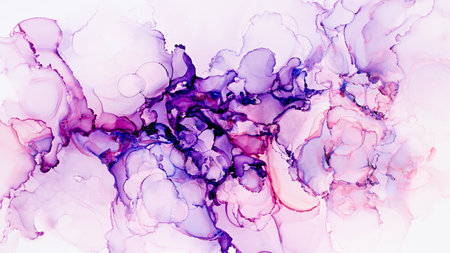 Close-up of purple alcohol ink abstract texture, trendy wallpaper. Art for design project as background for invitation or cards, poster, presentationの写真素材