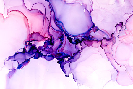Close-up of purple alcohol ink abstract texture, trendy wallpaper. Art for design project as background for invitation or cards, poster, presentationの写真素材