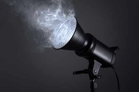 Studio led lighting. Professional equipment for photography or video maker.の写真素材