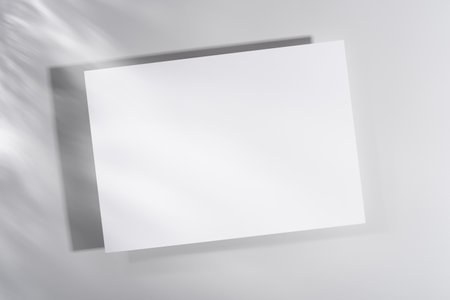 White blank paper sheet mockup with shadows. Mockup for your design.の写真素材
