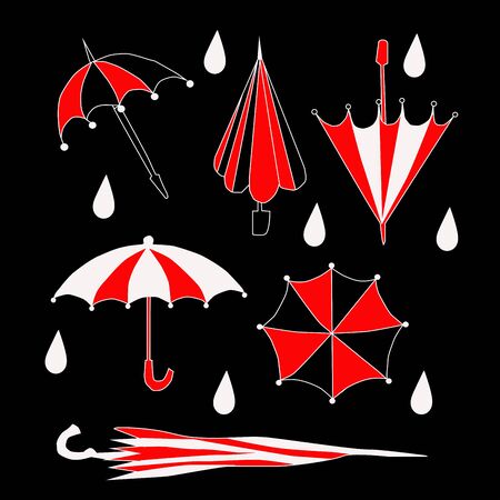 cute cartoon umbrella set. Vector artのイラスト素材