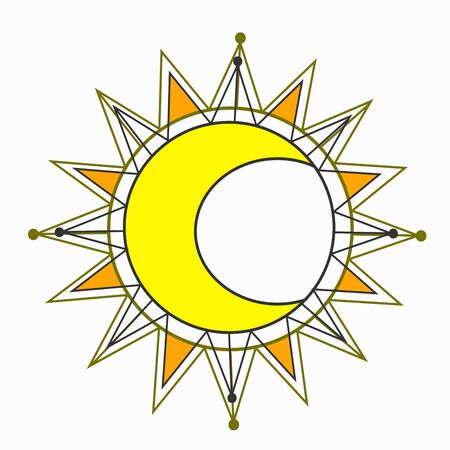 stylized sun on a white backgroundのイラスト素材