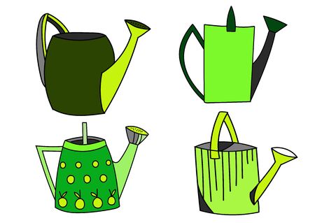 garden watering can,cute cartoon artのイラスト素材