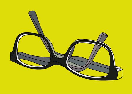 glasses for sight vector art on a yellow backgroundのイラスト素材
