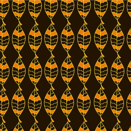 orange and yellow leaves seamless pattern. Minimal stylish vector art. Nature and forest themesのイラスト素材