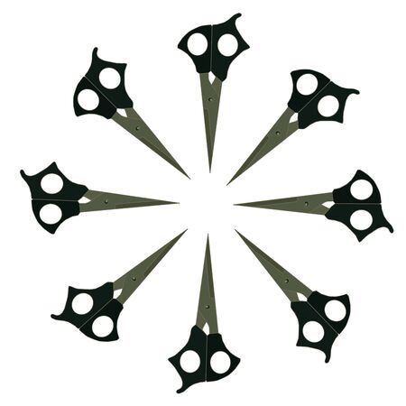 realistic gray scissors vector art. Isolated on whiteのイラスト素材