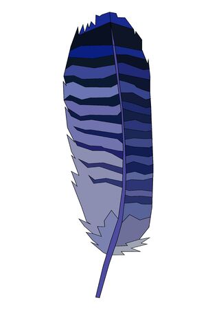 realistic feather vector art isolated in white on a blue and gray colorのイラスト素材