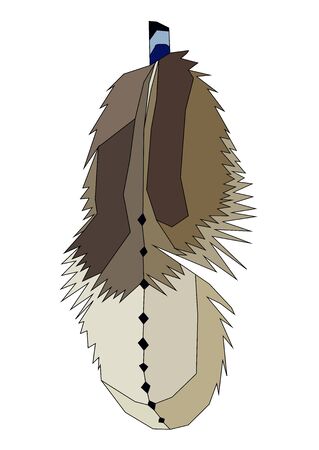 realistic feather vector art isolated in white on a white and gray colorのイラスト素材