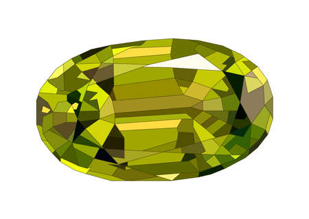 yellow brilliant gem stone isolated on white background. Realistic vector illustration.のイラスト素材