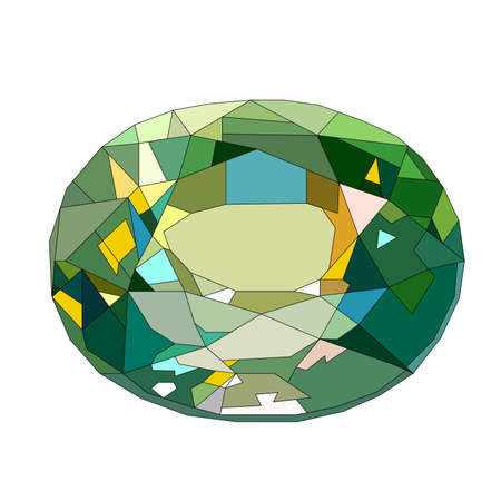 blue diamond gem stone isolated on white background. Realistic vector illustration.のイラスト素材