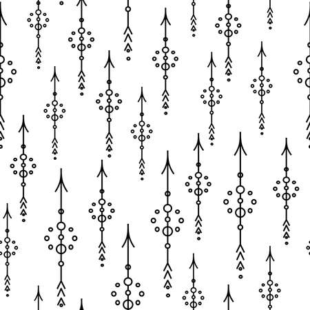 black arrows seamless pattern on white backgroundのイラスト素材