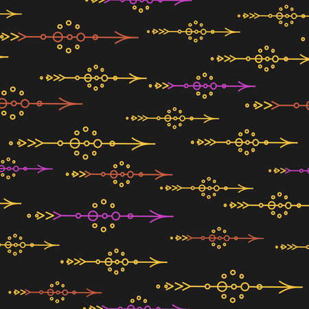 pink and yellow arrows seamless pattern on gray backgroundのイラスト素材