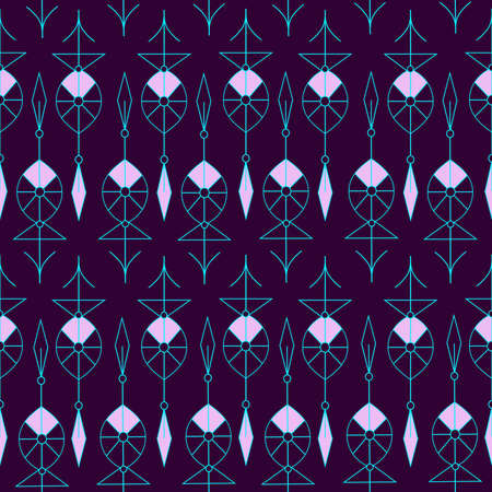 white and blue arrows seamless pattern on purple backgroundのイラスト素材