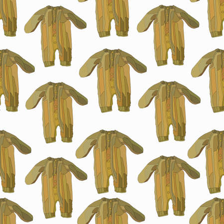 one piese body suit seamless pattern on a white background. Idea for newborn babyのイラスト素材