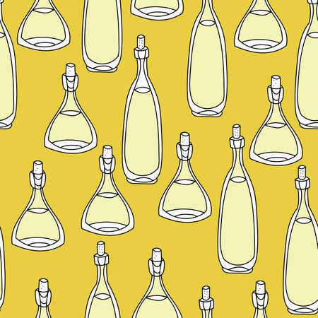 white bottles seamless pattern on a beige backgroundのイラスト素材