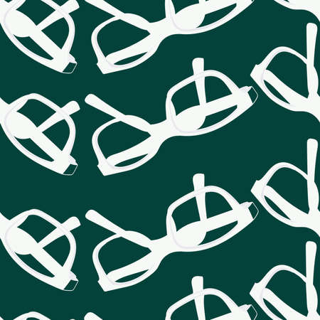 white eyeglasses seamless vector patternのイラスト素材