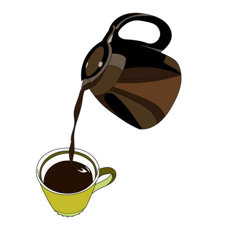 coffe pot with a cap vector art isolated on whiteのイラスト素材