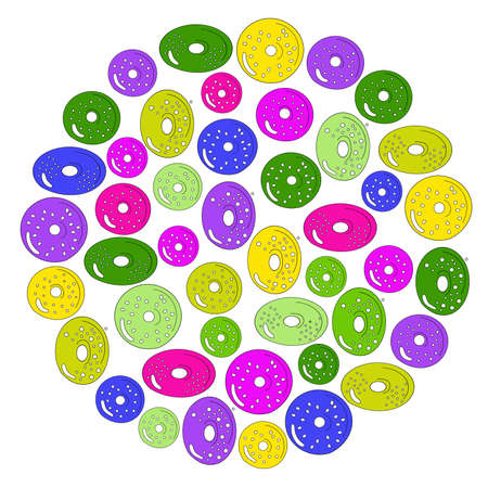 colored lollipops candies ball isolated in whiteのイラスト素材
