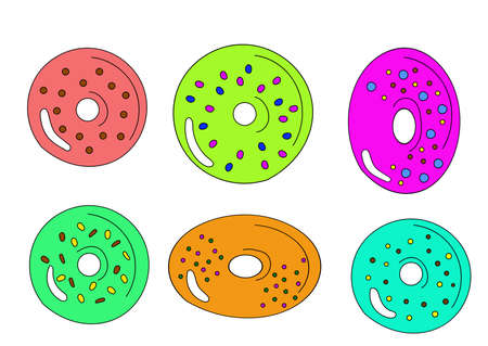 colored sweets donuts or candie vector artのイラスト素材