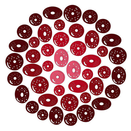 cartoon circles art in burgundy. Candiea and lolloipopsのイラスト素材