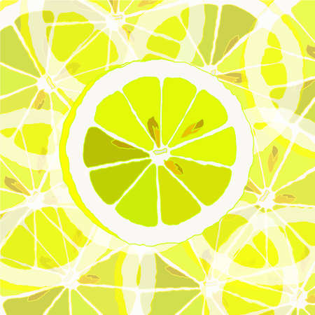 Lemon citrus vector art with lemons backgroundのイラスト素材