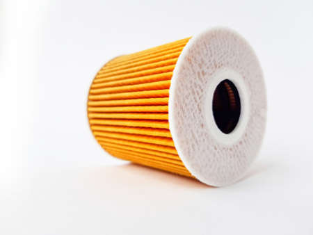 Car oil filter on a white background. Space for text. Isolate. High quality photoの写真素材