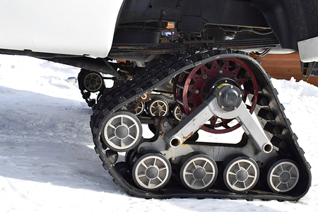Rear track-terrain all-terrain vehicle on the basis of the car, close-up.の写真素材