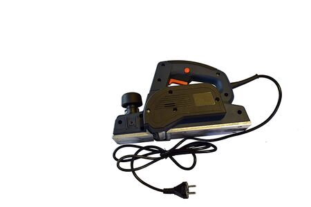 Portable electric hand planer isolated on a white background.