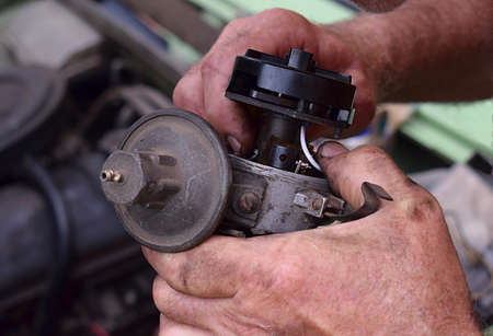 Replacing ignition contacts on a mechanical distributor.