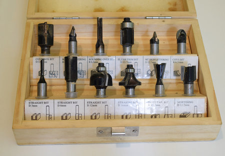 A set of various cutters for performing certain types of carpentry work.