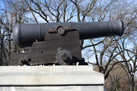 An ancient cannon is installed on Primorsky Boulevard in the city of Odesa (Ukraine).の写真素材