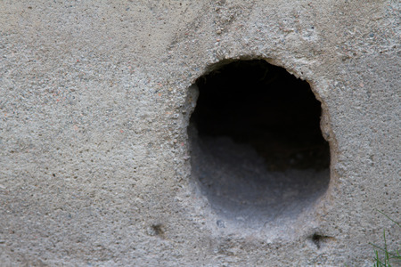 outlet for ventilation in the concrete foundationの写真素材