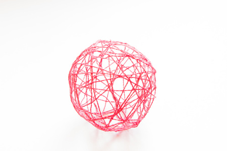 Toy skein of thread on a white backgroundの写真素材