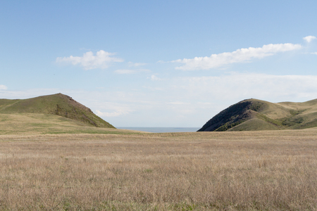 spring in the Kazakh steppe among the hills on the pass Malai-saryの写真素材